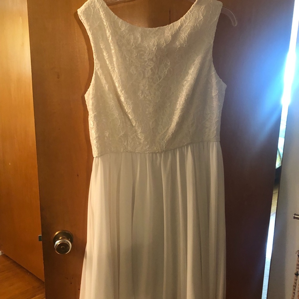 Short white dress from David’s Bridal